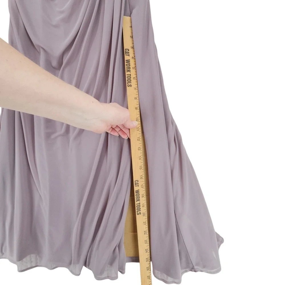 Azazie Maxi Dress 12 Tequilla Purple‎ Dusk Ruched V-Neck Formal Bridesmaid Gown